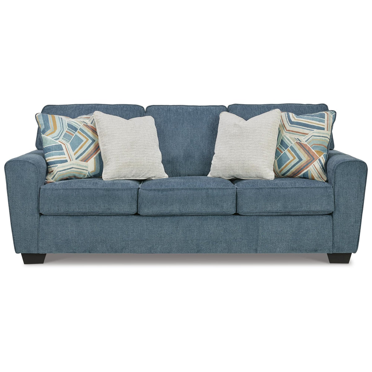 Blue Chenille 3 Seater Couch U50647