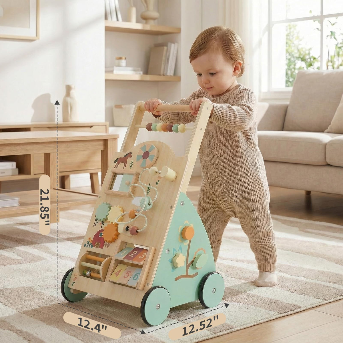 Wooden Baby Walker with Activity Center A242997