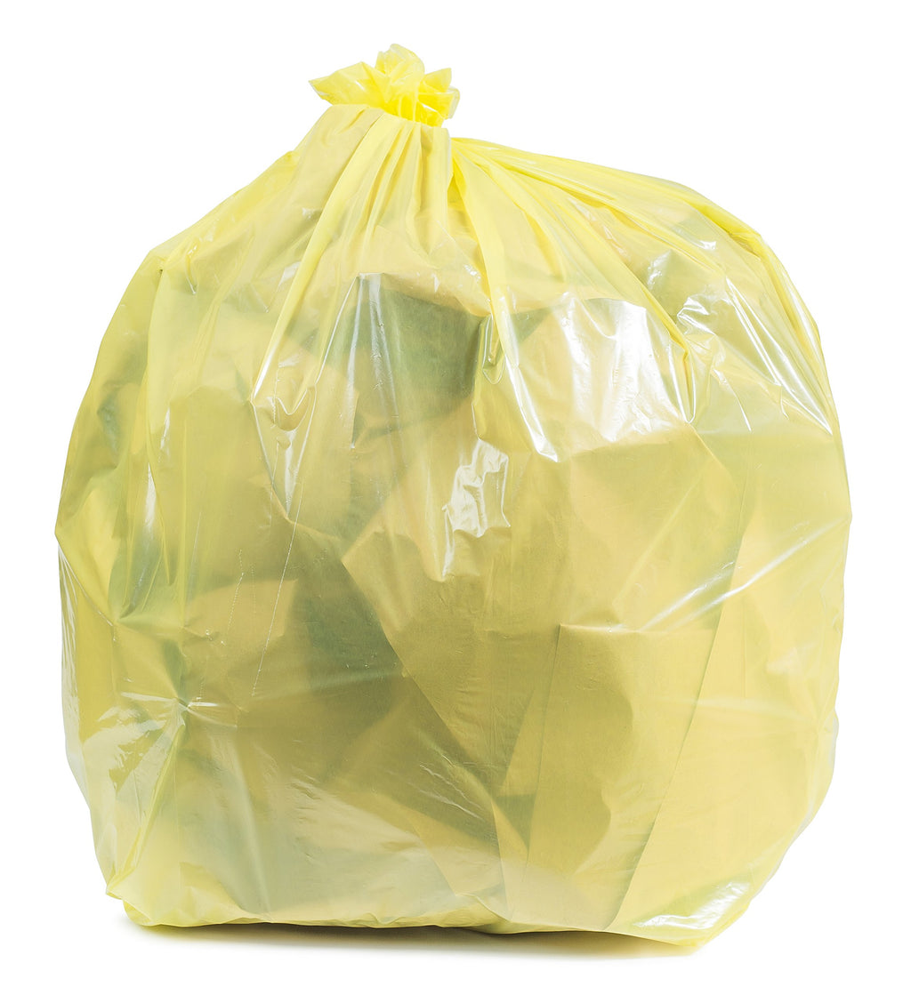 40-45 Gallon 1.5 Mil Yellow Trash Bags 100 Count O18756