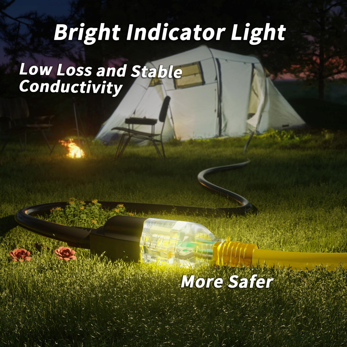 100ft 10 Gauge Waterproof Outdoor Extension Cord Yellow W773652