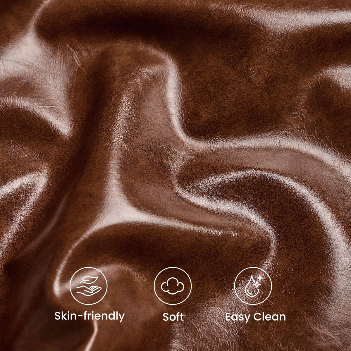 King Size Brown Faux Leather Platform Bed Frame R988