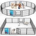 24" Height 16 Panels Foldable Metal Dog Playpen with Door E3285