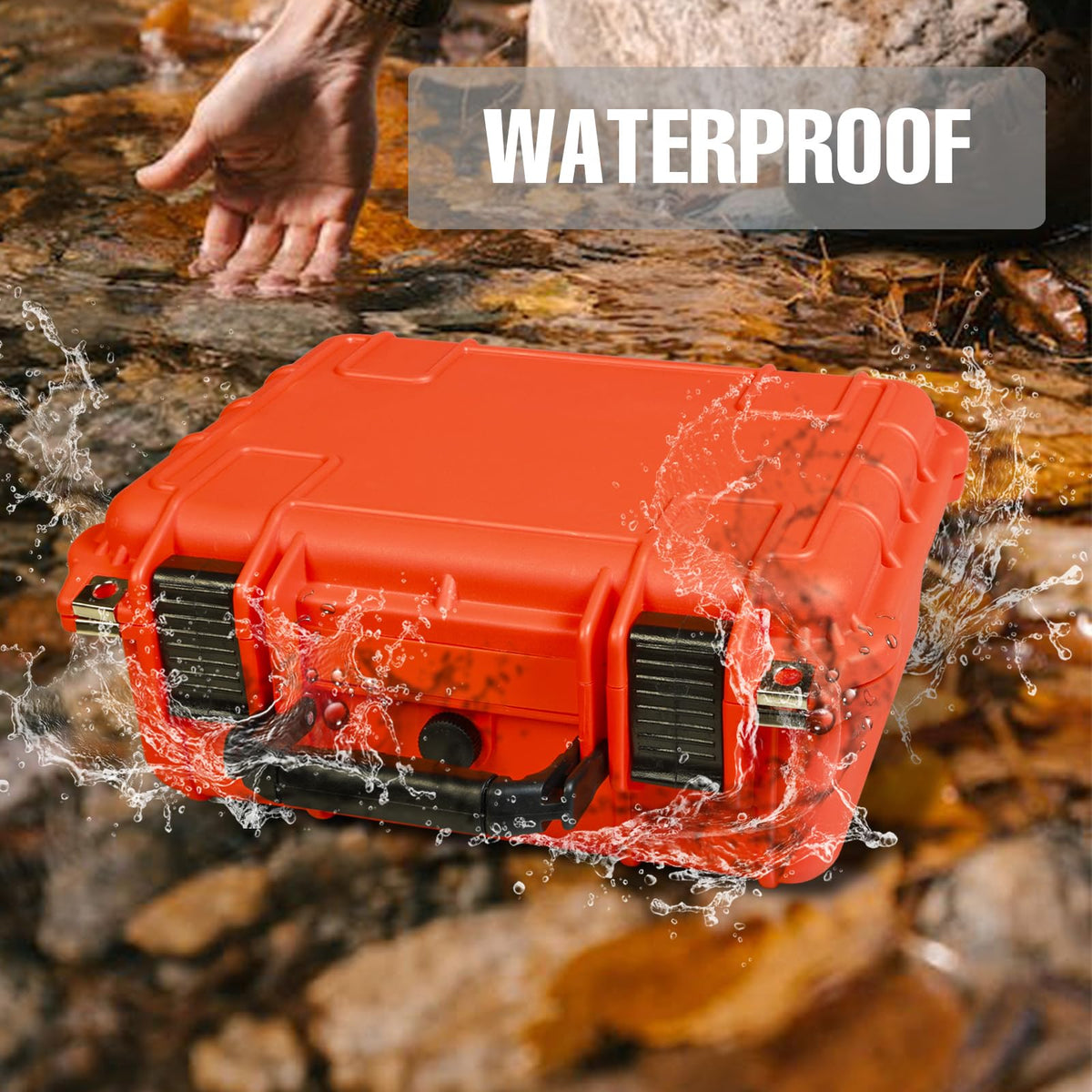 14x 11.5x 6.5 Inch Waterproof Protective Camera Case with Customizable Foam O98400