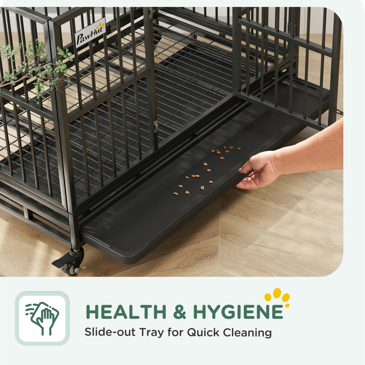 48" Heavy Duty Metal Dog Crate with Lockable Wheels H6085
