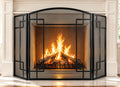 Fireplace Screen 3 Panel Wrought Iron N939