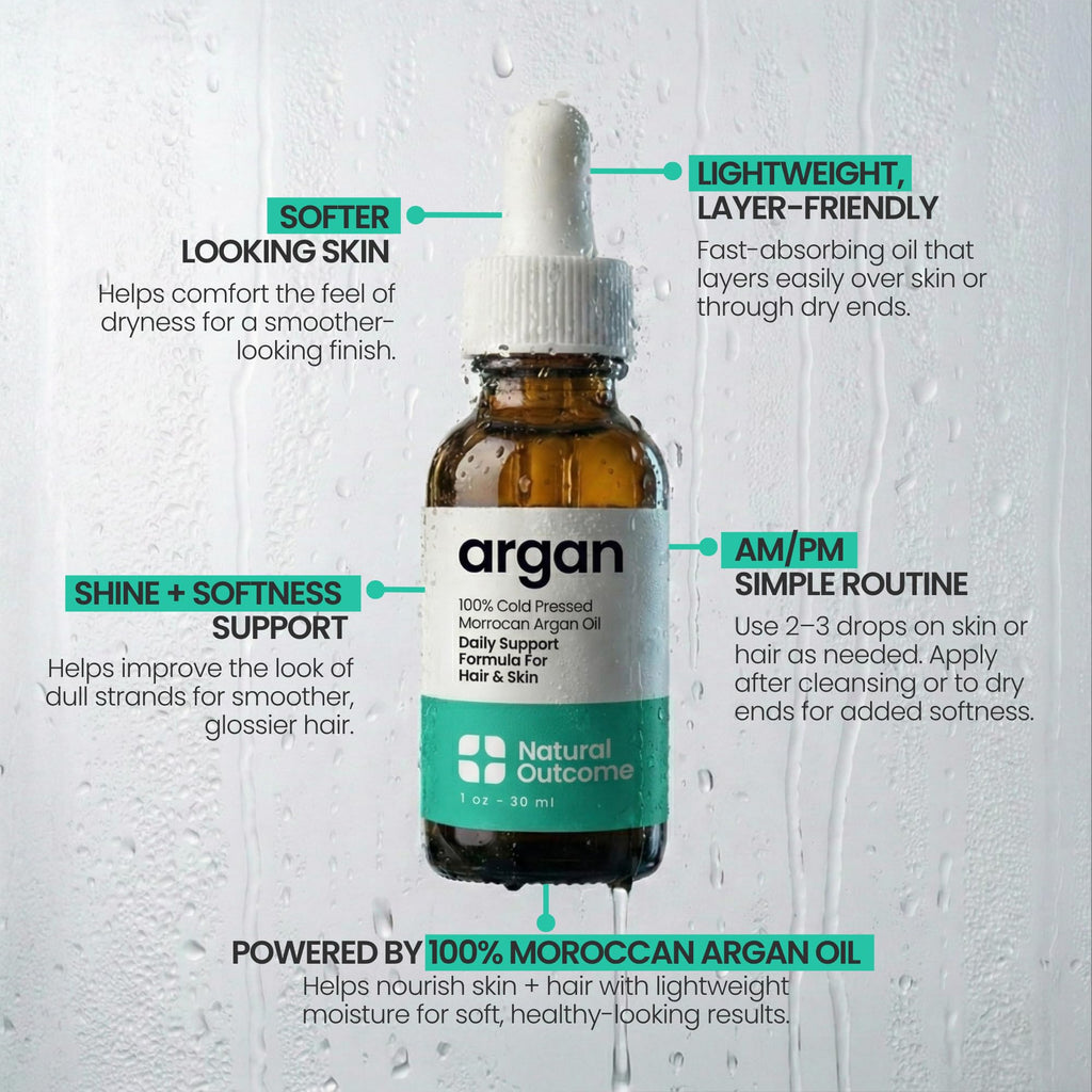 Argan Oil 100% Pure Moroccan Cold-Pressed Face, Body and Hair Oil 1 oz Z2649
