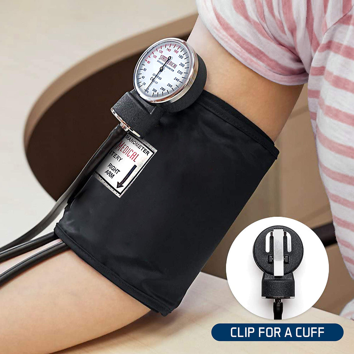Manual Blood Pressure Cuff Adult Aneroid Sphygmomanometer C2964
