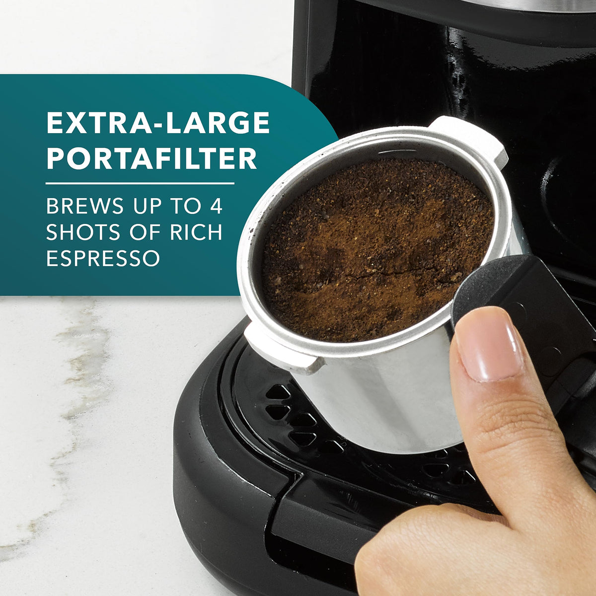 4-Shot Steam Espresso Cappuccino and Latte Maker with Stainless Steel Frothing Pitcher L7866