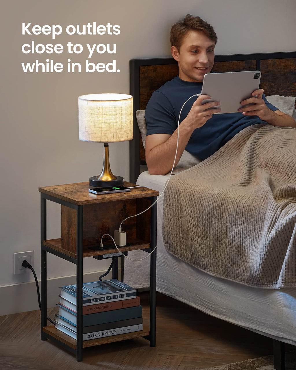 Side Table with Charging Station A800