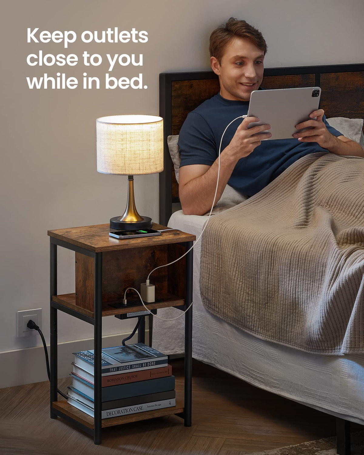 Side Table with Charging Station A800