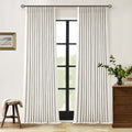 90 Inch Pinch Pleated Linen 100% Blackout Curtains 2 Panels W33928