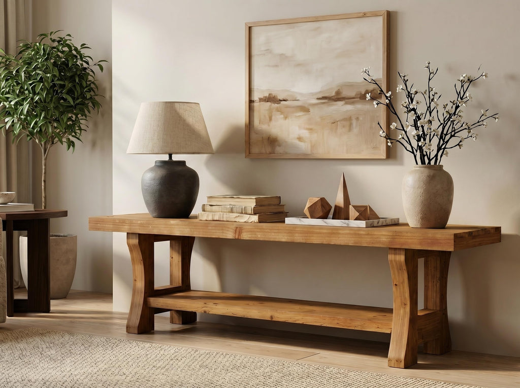 Brown Solid Wood 2-Tier TV Stand P585088
