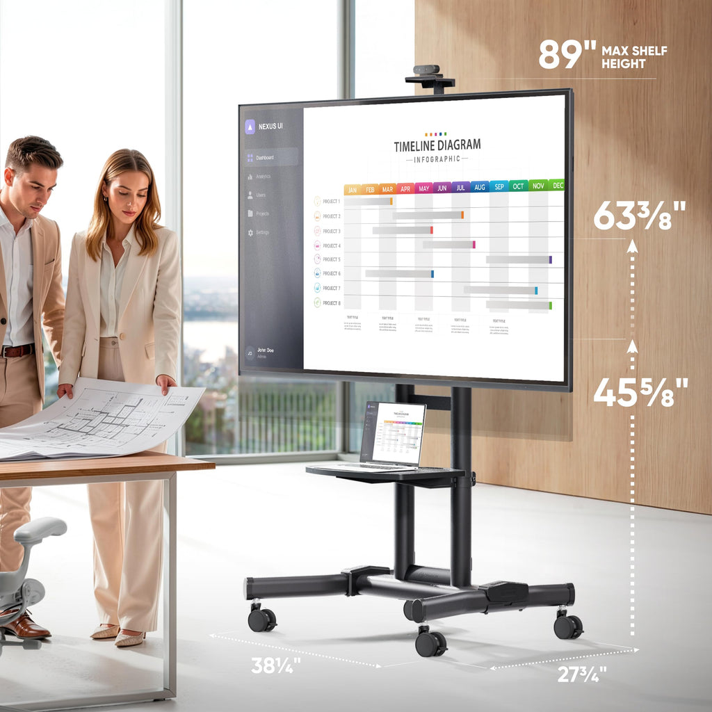 Black Mobile TV Stand 50-90 Inch O855258