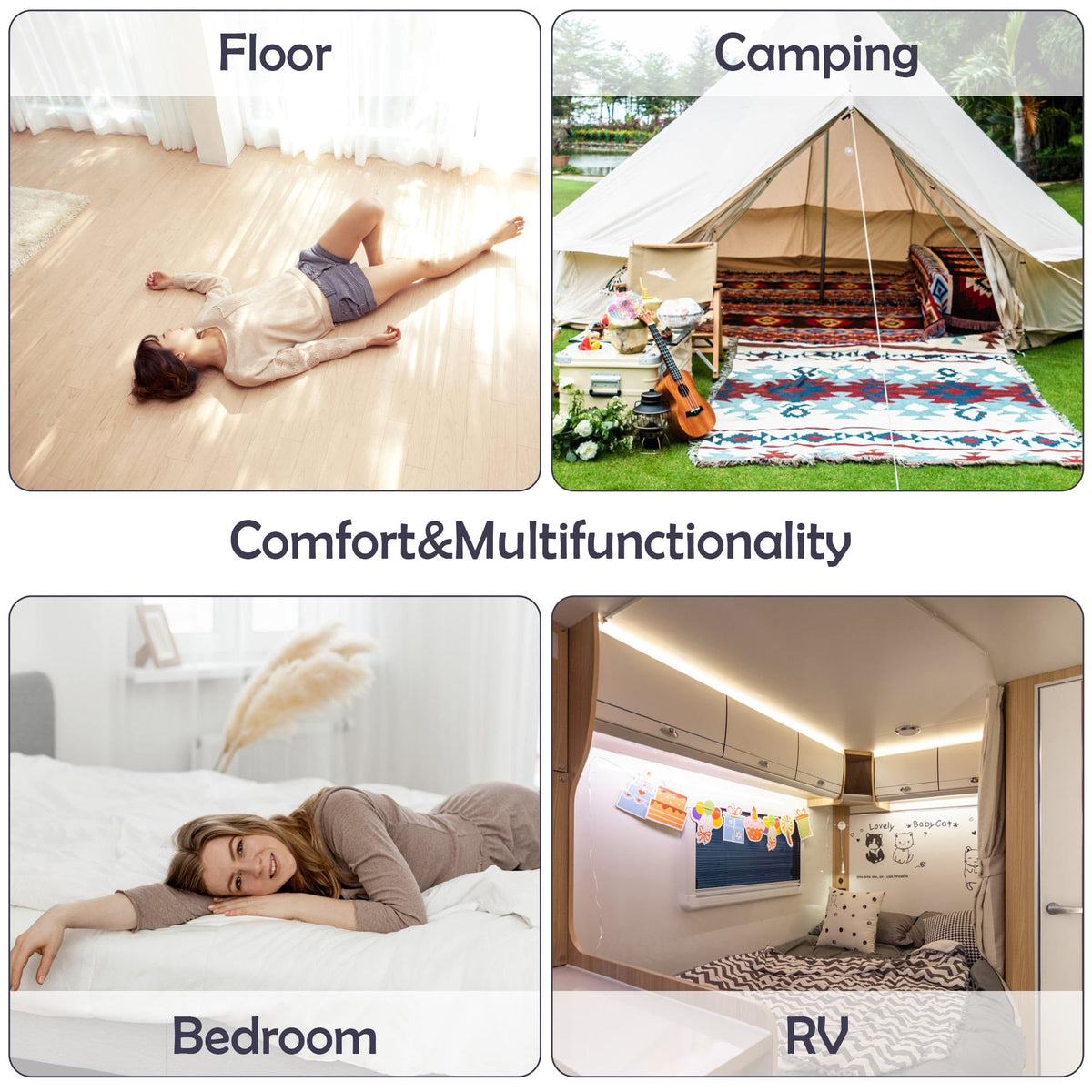 Memory Foam Folding Mattress Full 3 Inch Trifold with Washable Cover E21904