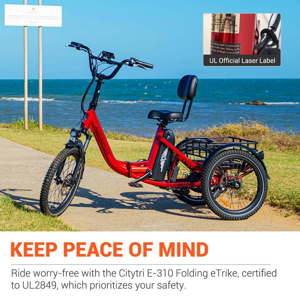 Folding Electric Tricycle 750W 48V 20Ah UL2849 A69633