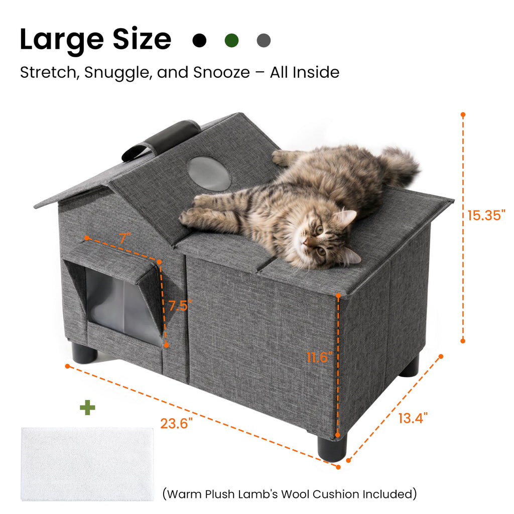 Weatherproof Elevated Cat House V7661