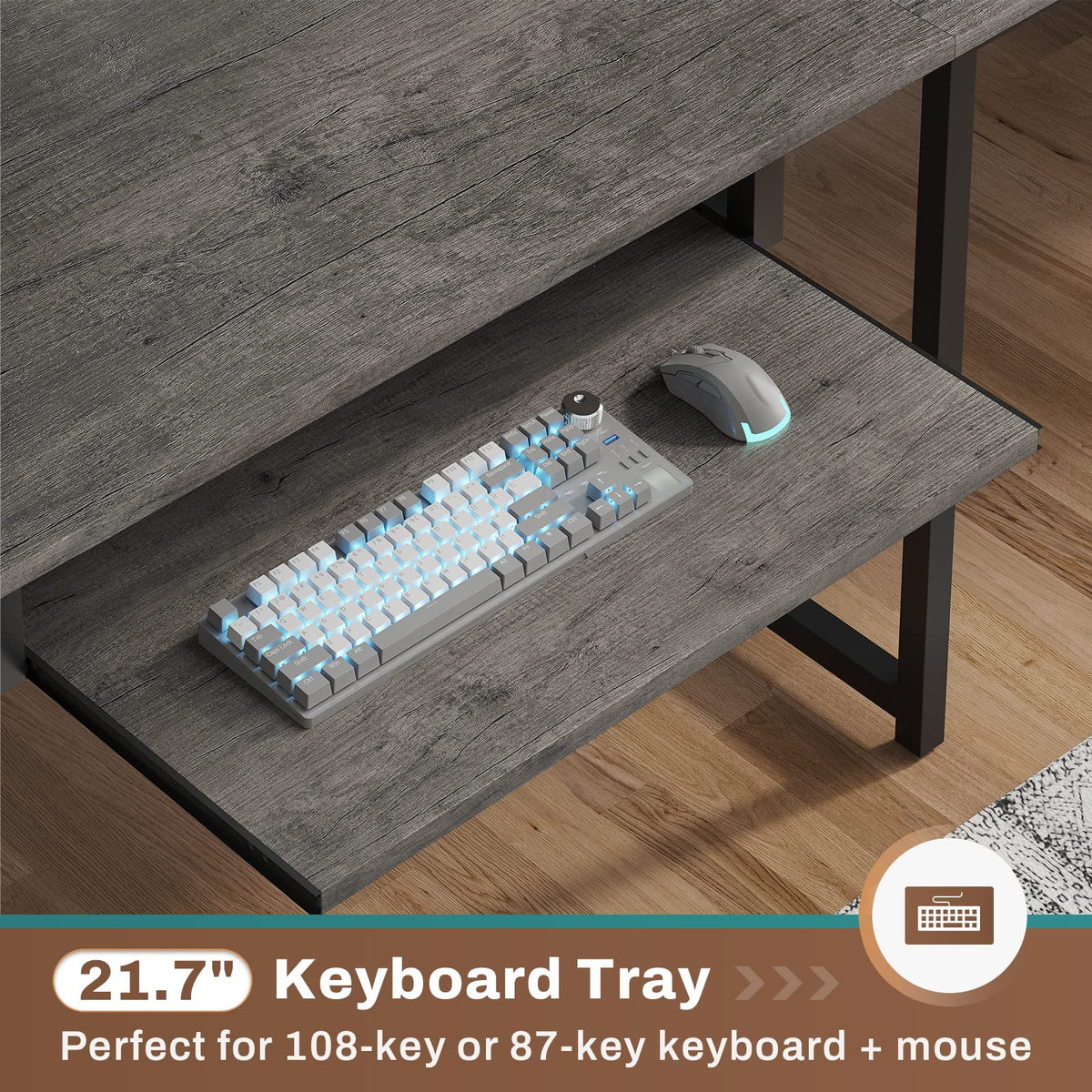 L Shaped Office Desk with Hutch T815076