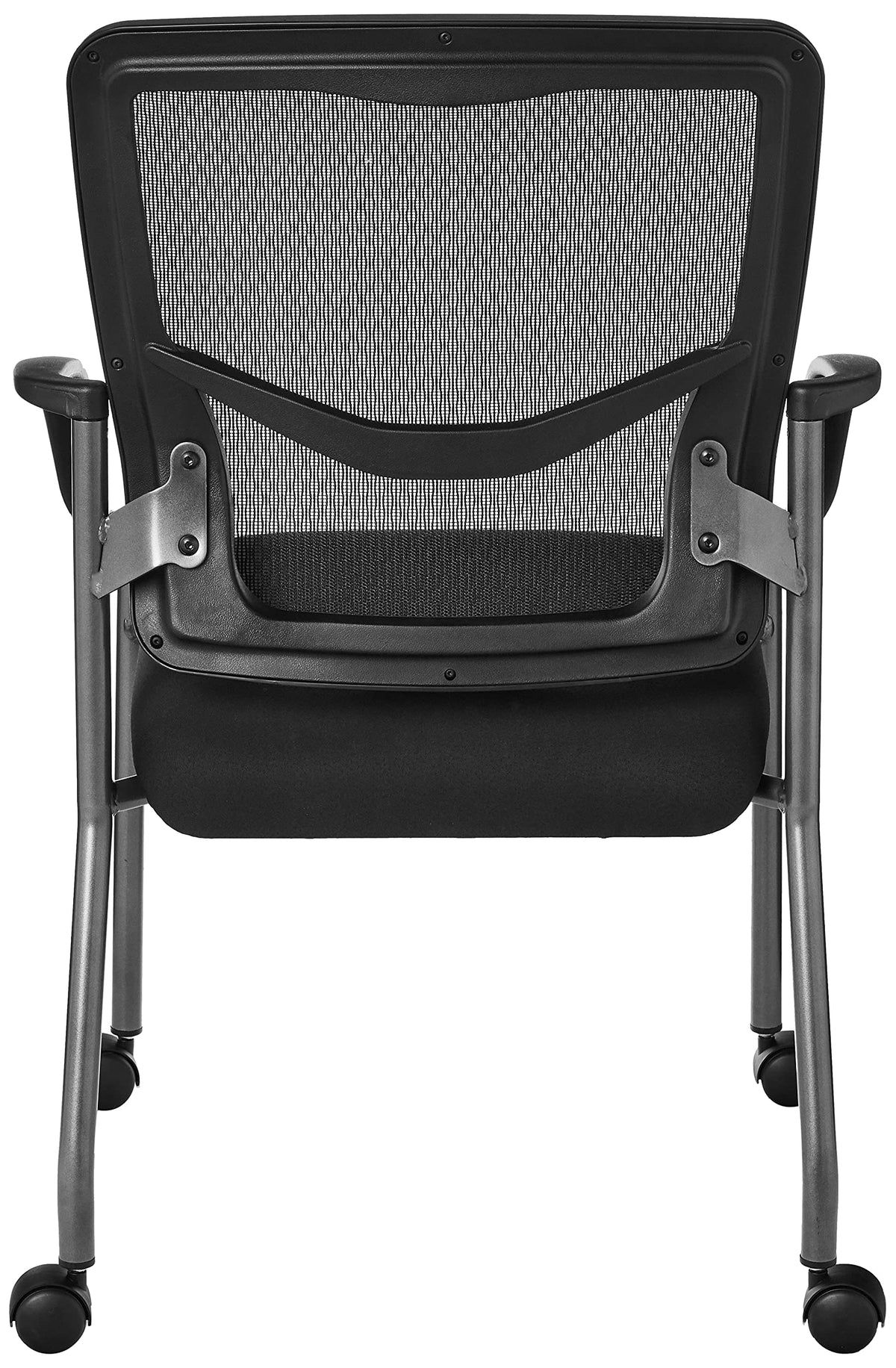 Stackable Visitor's Chair with Breathable Back and Rolling Casters C47209