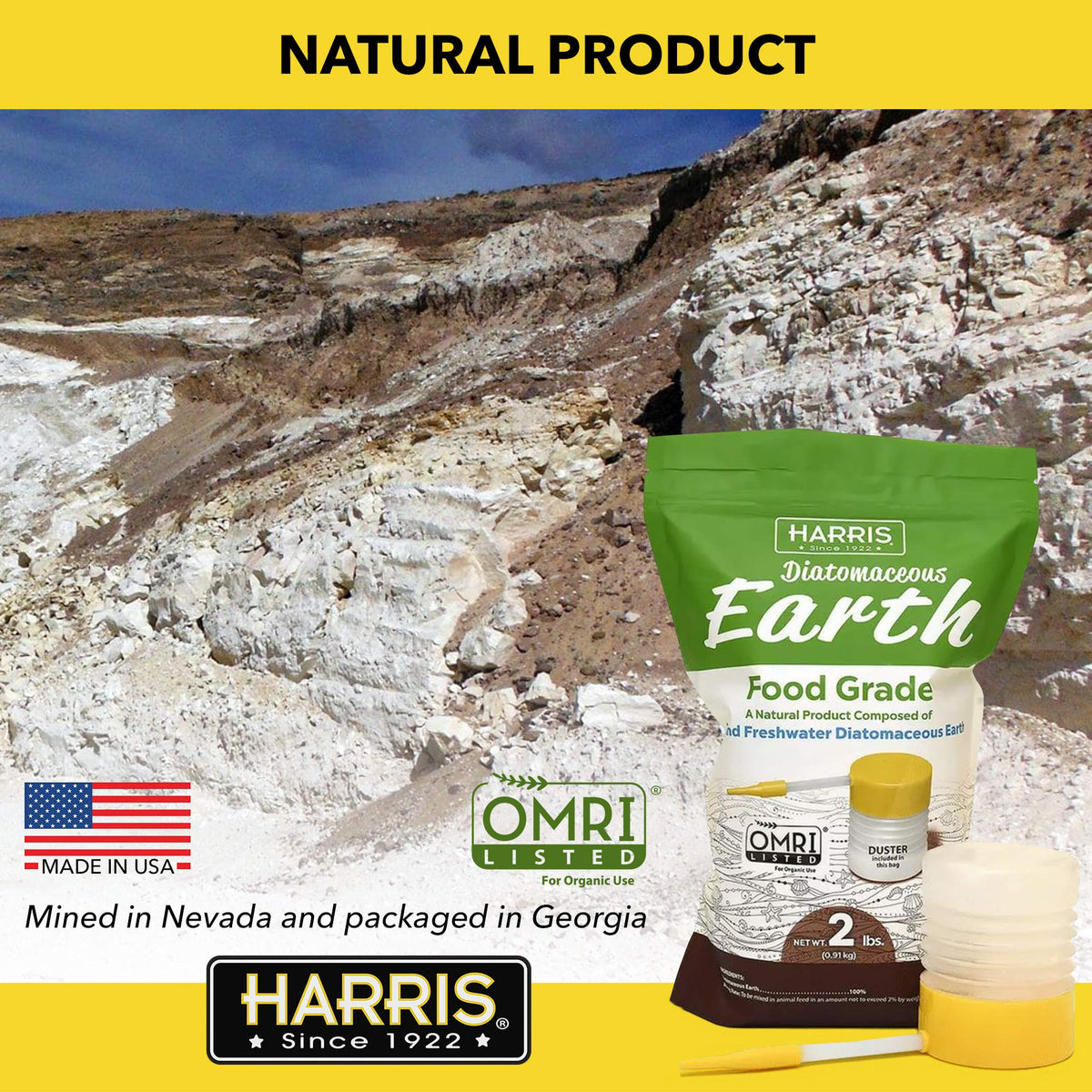 Food Grade Diatomaceous Earth 2lb with Powder Duster S597