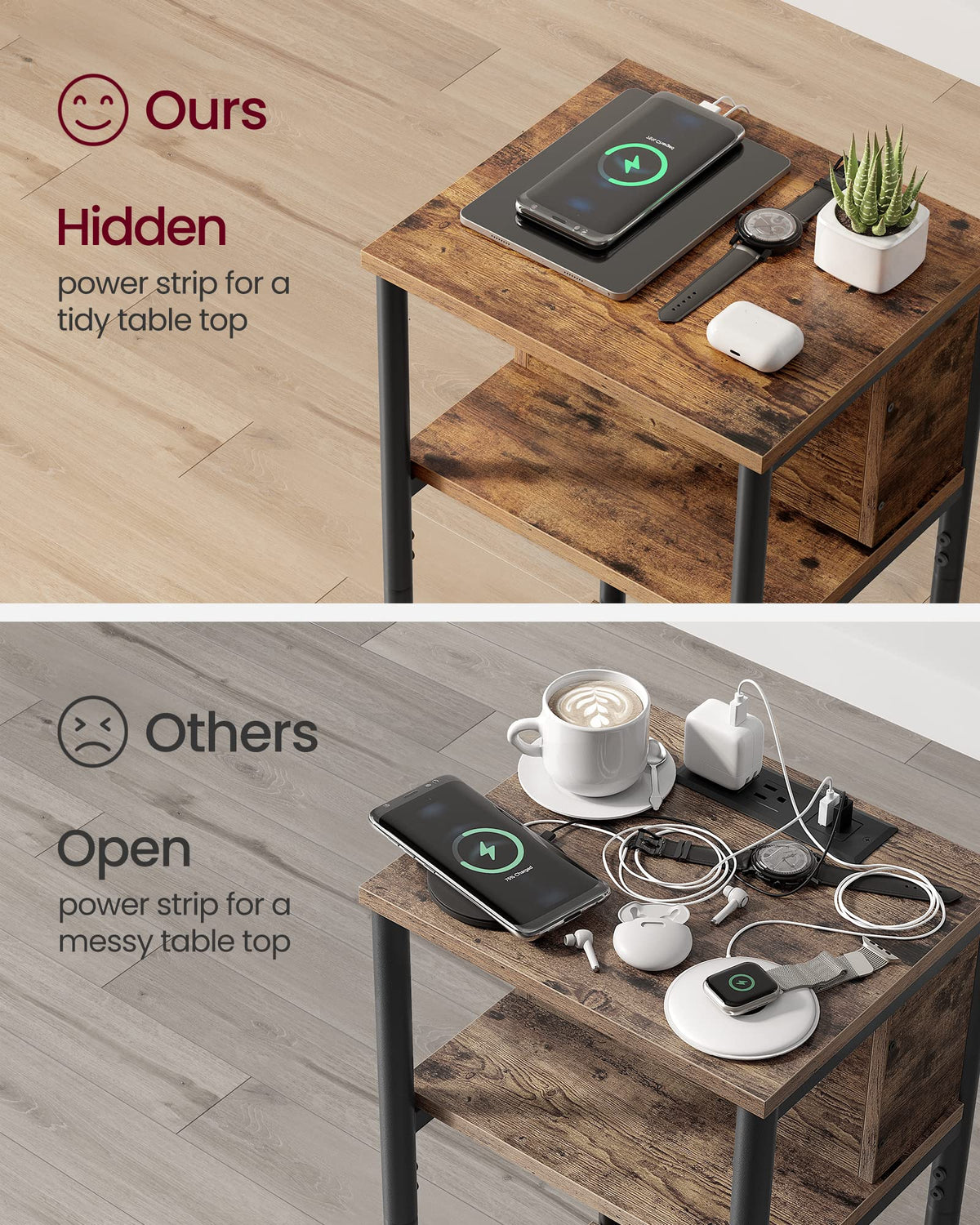 Side Table with Charging Station A800