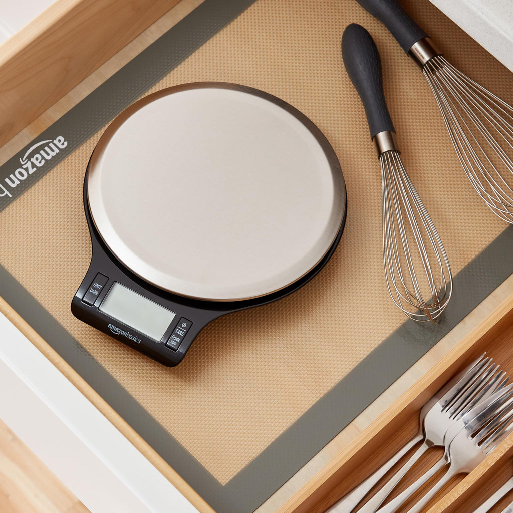 Digital Kitchen Scale with LCD Display, Black and Stainless Steel A64210