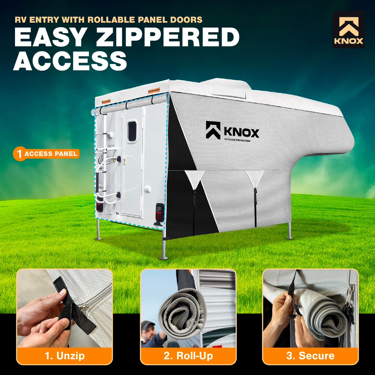 RV Truck Camper Cover with Ladder Cover and Gutter Cover R17990