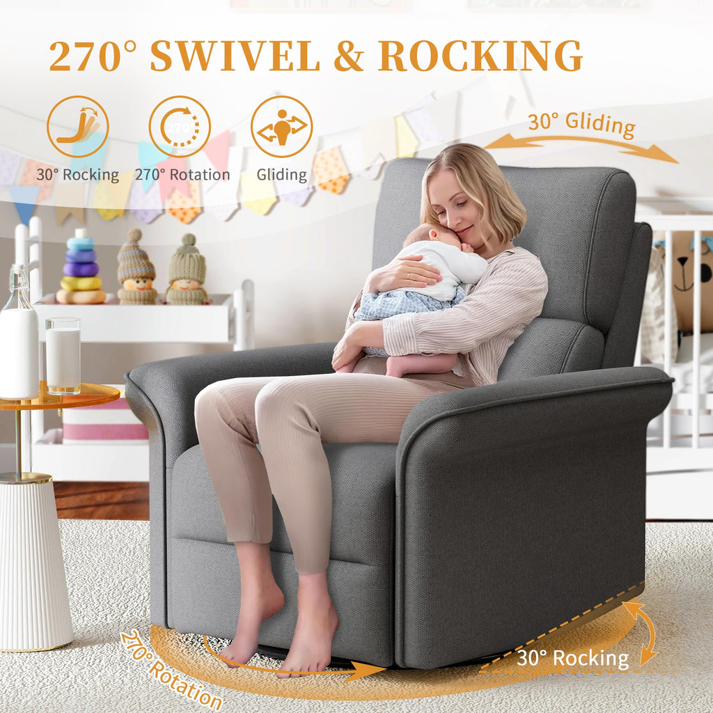 Power Swivel Rocker Recliner Chair Velvet G29477