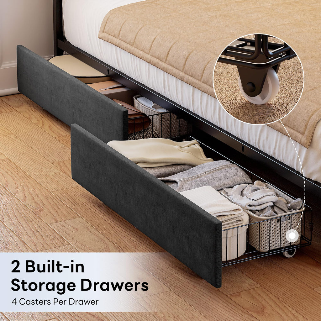 Twin Corner Bed Frame with Upholstered Guardrail B6412