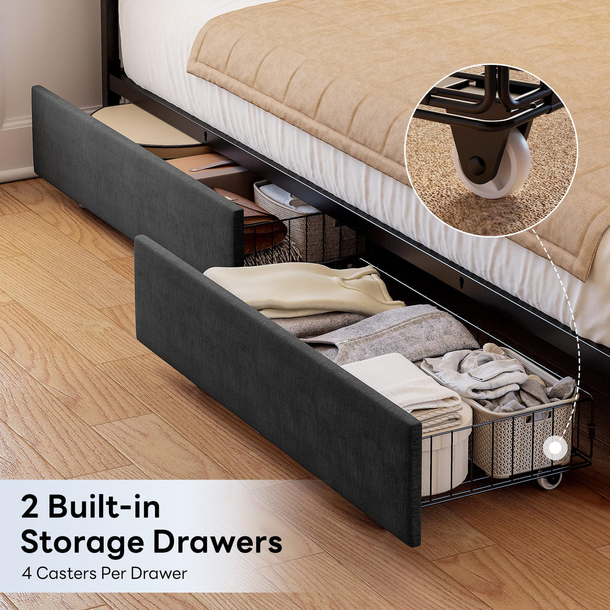 Twin Corner Bed Frame with Upholstered Guardrail B6412