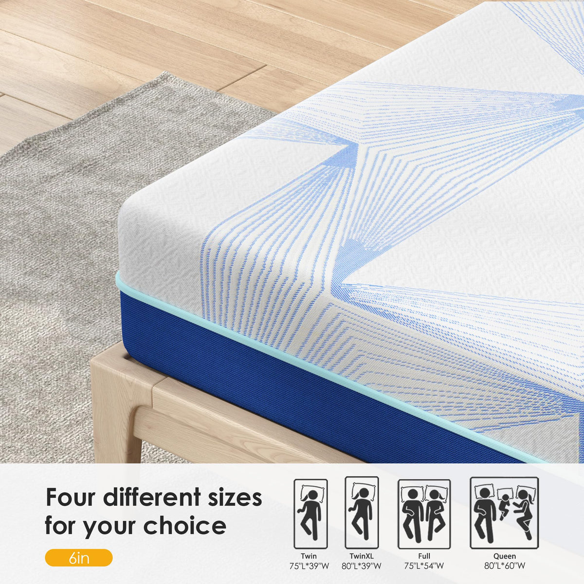 6 Inch Twin Memory Foam Mattress S942211