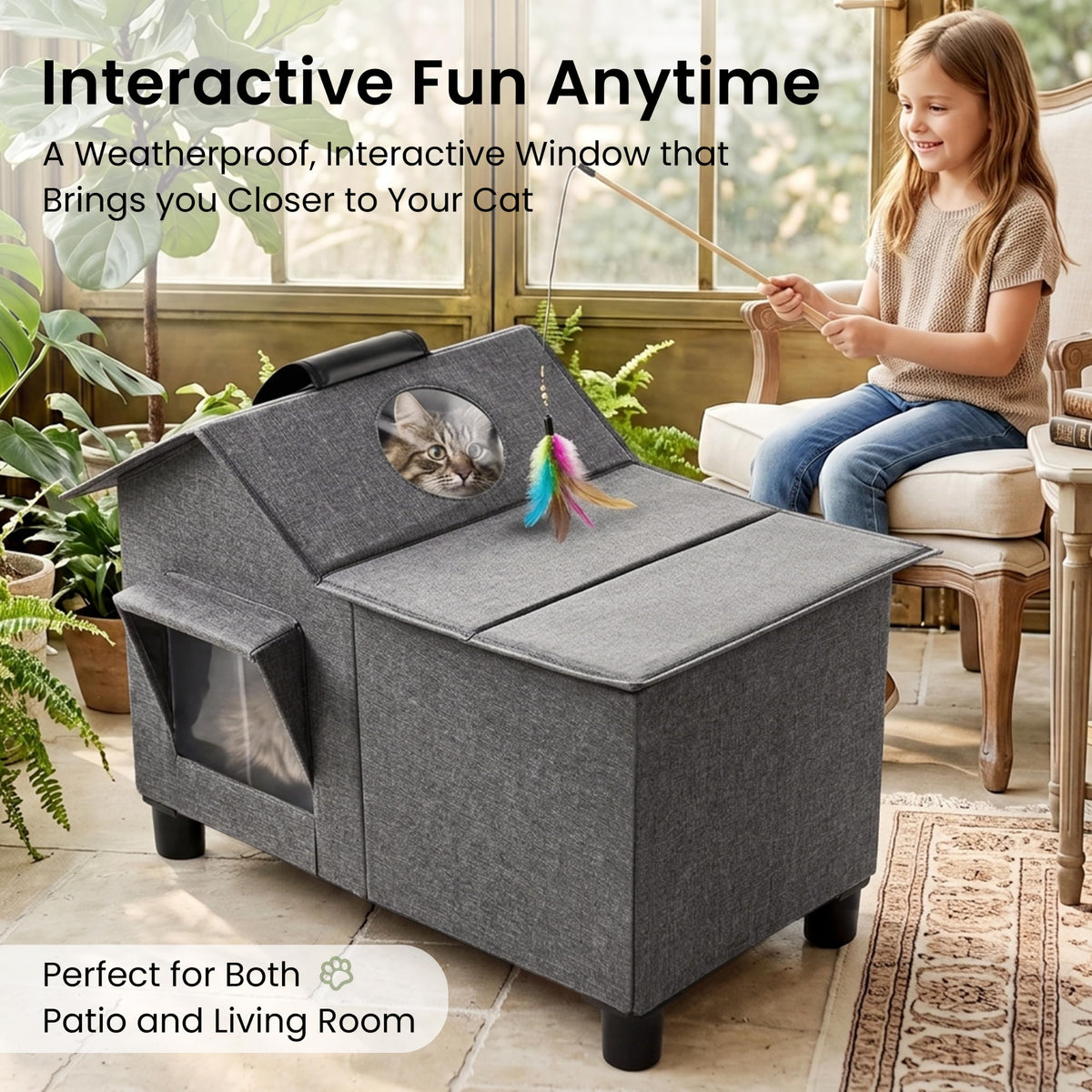 Weatherproof Elevated Cat House V7661