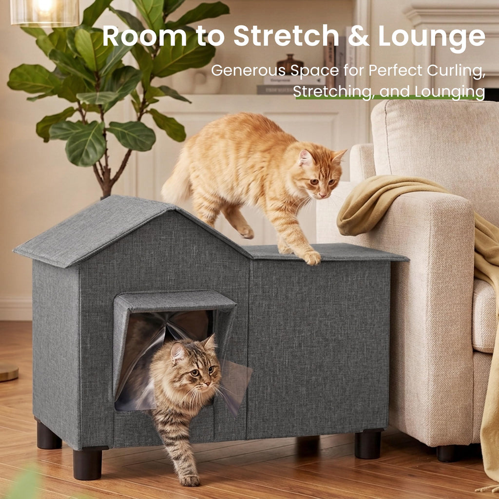 Weatherproof Elevated Cat House V7661