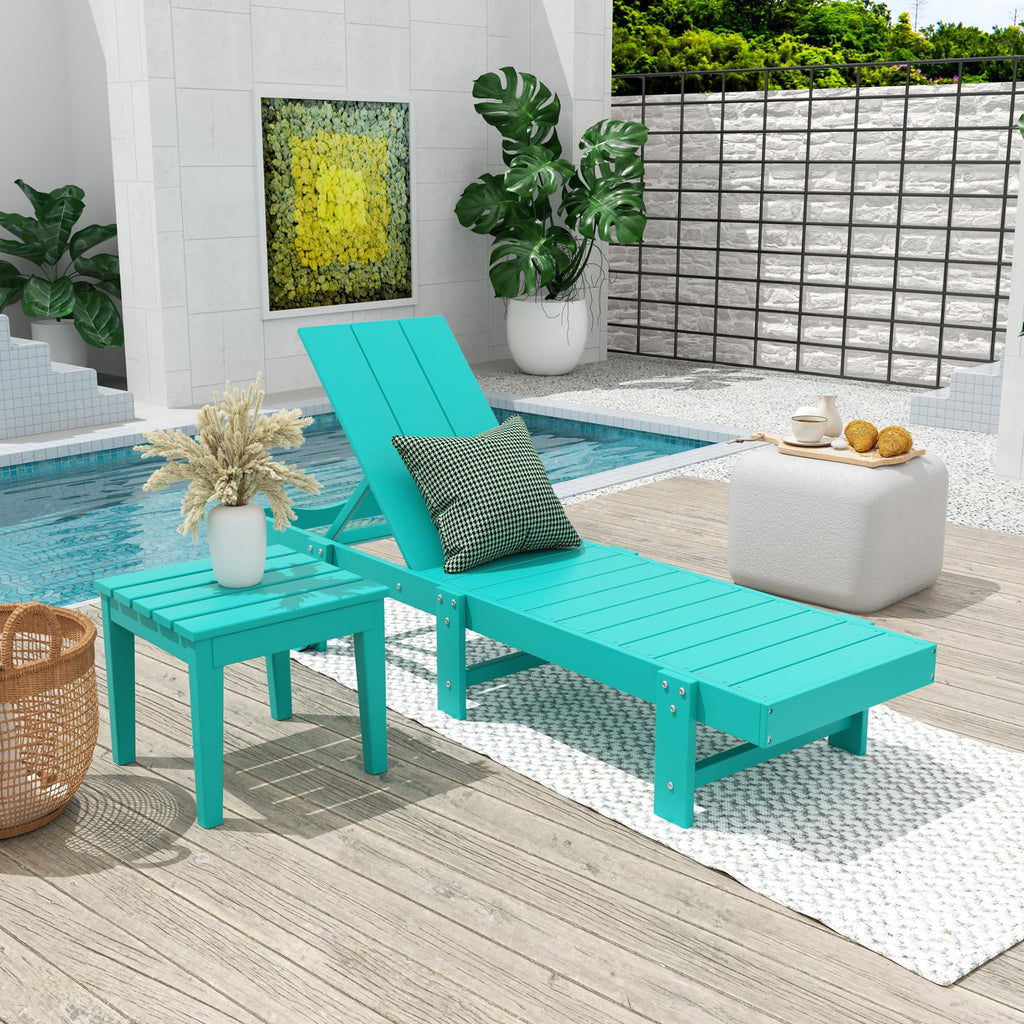 Small Weather Resistant Outdoor Side Table, Turquoise B8963