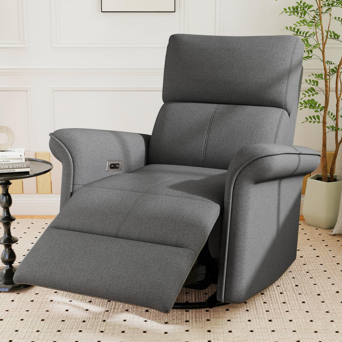 Power Swivel Rocker Recliner Chair Velvet G29477