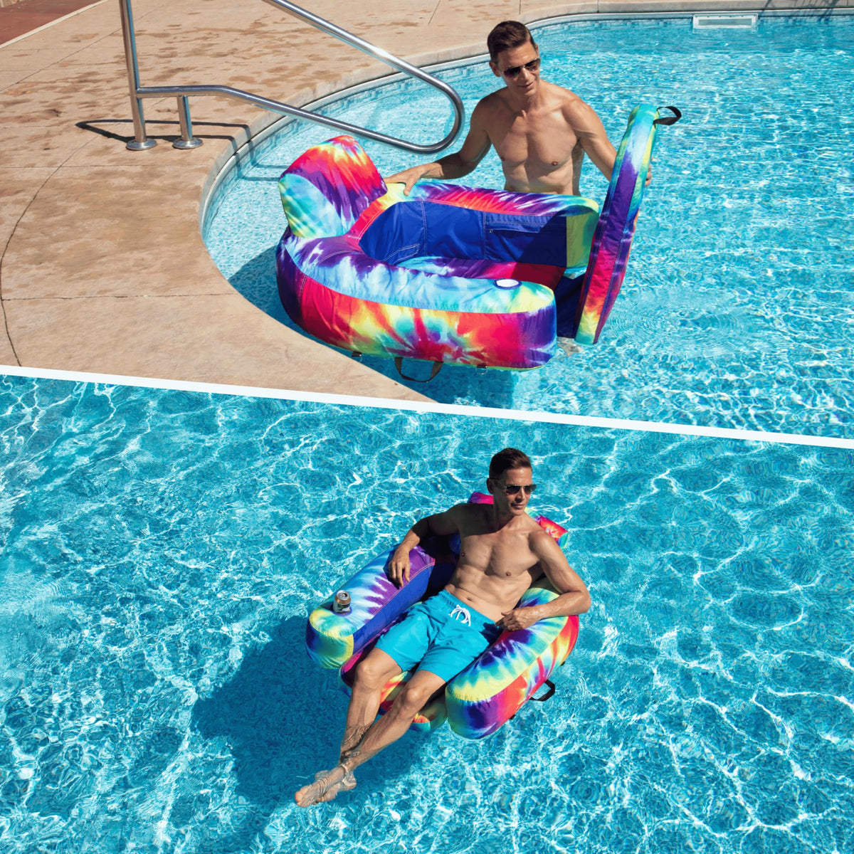 Inflatable Pool Lounger Floating Lounge Chair R7982