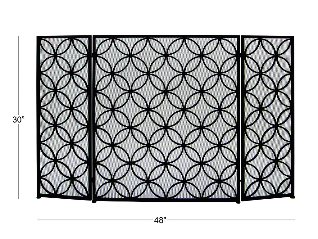 Black Metal Fireplace Screen C32934