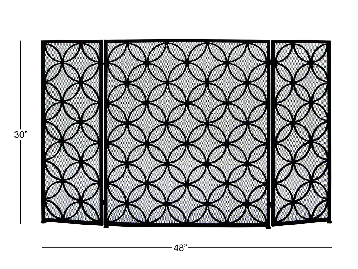 Black Metal Fireplace Screen C32934